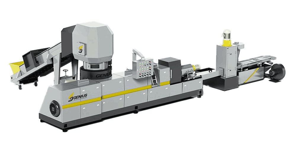 PLASTIC RECYCLING PELLETIZING MACHINE - Cutter Compactor Feeding Recycling Pelletizer 