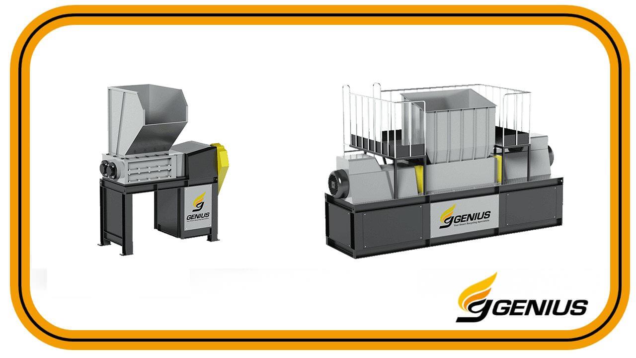 Dual shaft plastic shredders