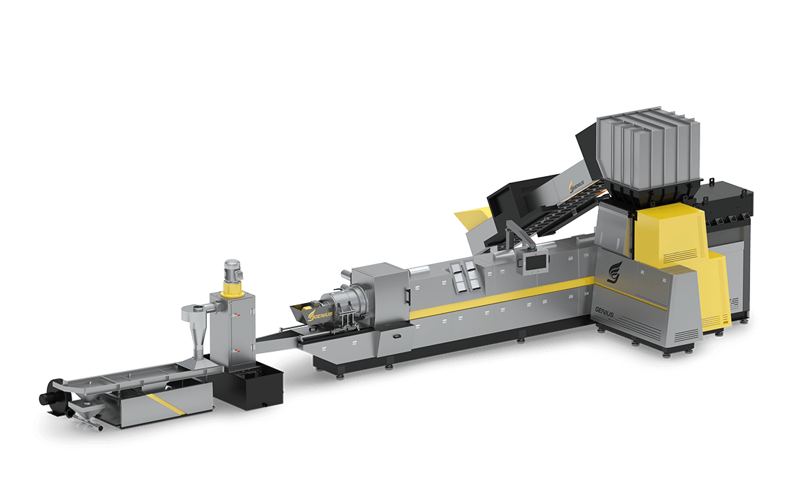 Shredder Integrated Plastic Recycling Machine